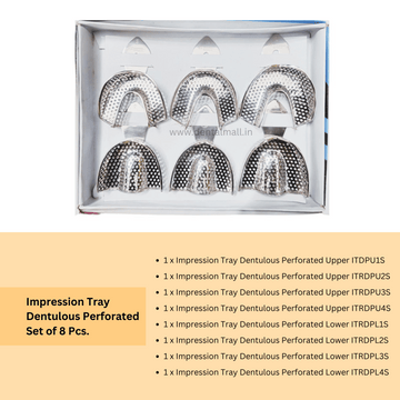 Impression Tray Dentulous Perforated Set of 6 Pcs. #ITDPK6S
