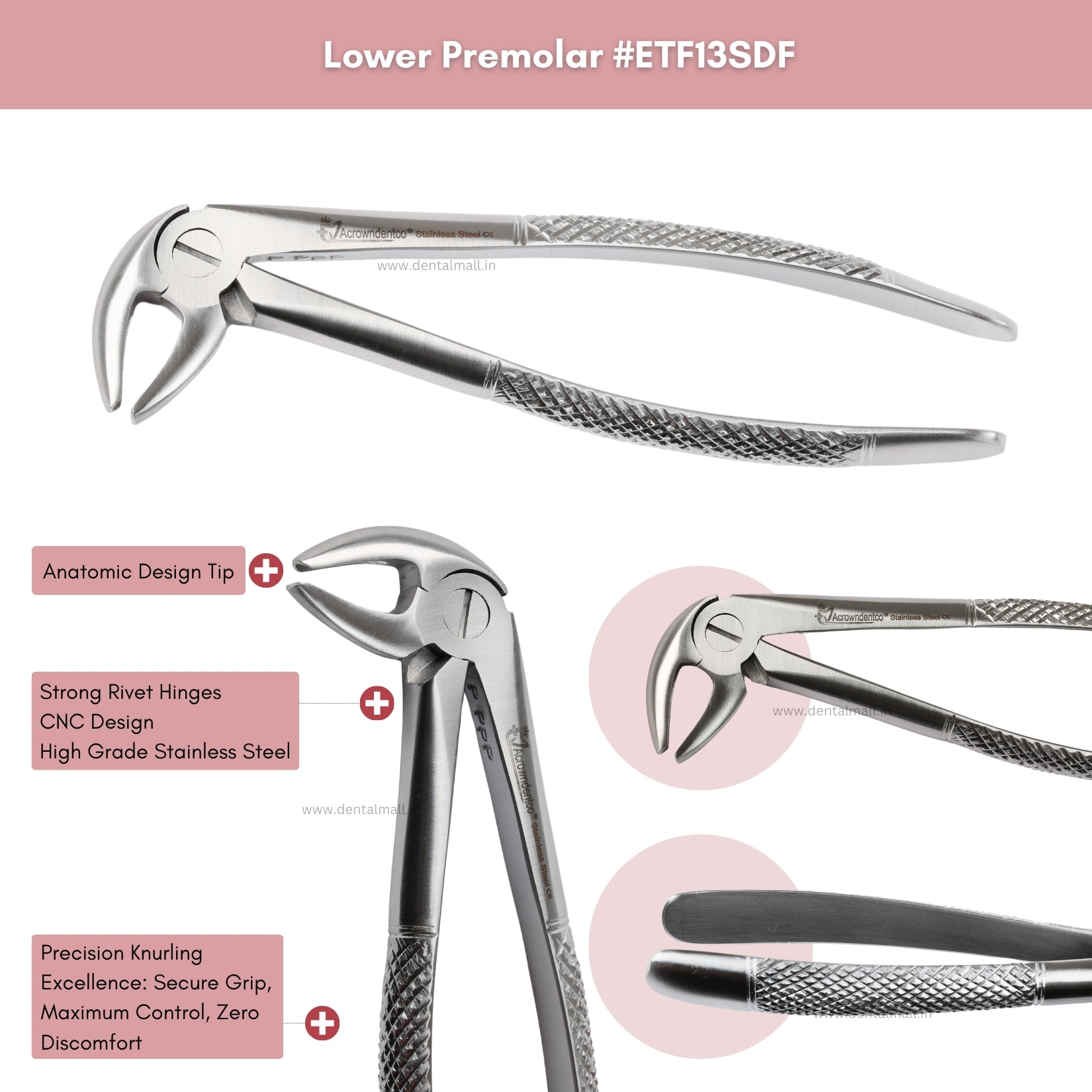 Extraction Tooth Forceps Kit – Standard English Pattern, Dull Finish, Set of 14 Pcs #ETFK14SDF