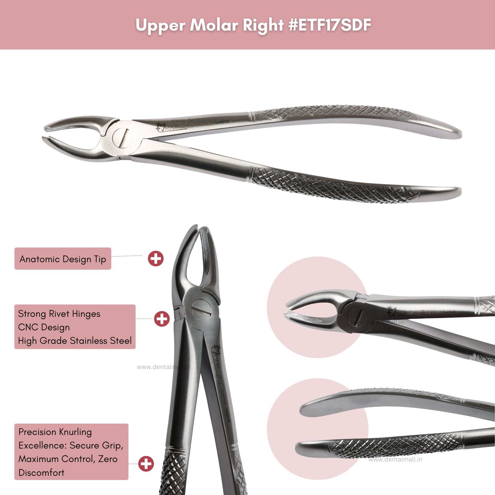 Extraction Tooth Forceps Kit – Standard English Pattern, Dull Finish, Set of 14 Pcs #ETFK14SDF