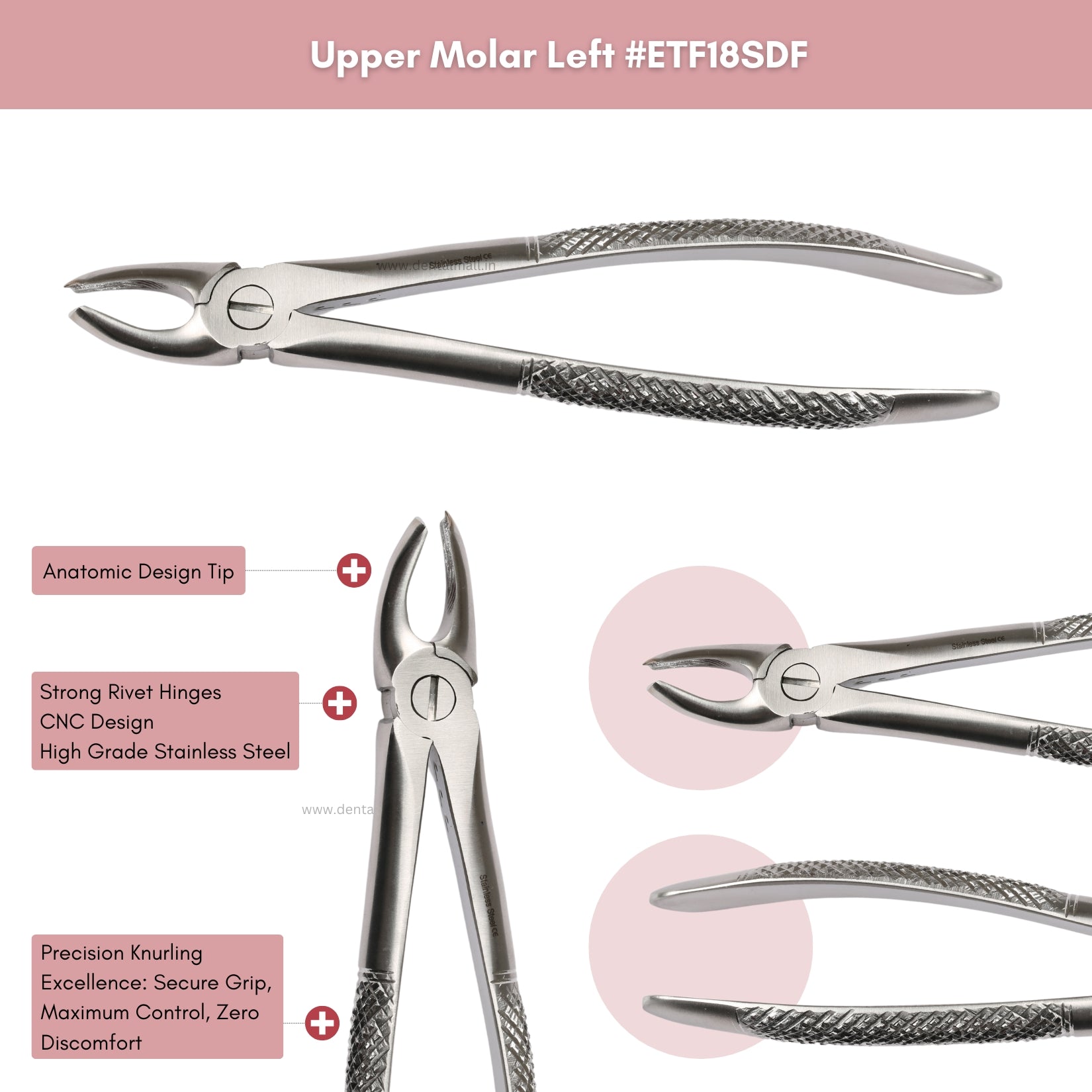 Extraction Tooth Forceps Kit – Standard English Pattern, Dull Finish, Set of 14 Pcs #ETFK14SDF