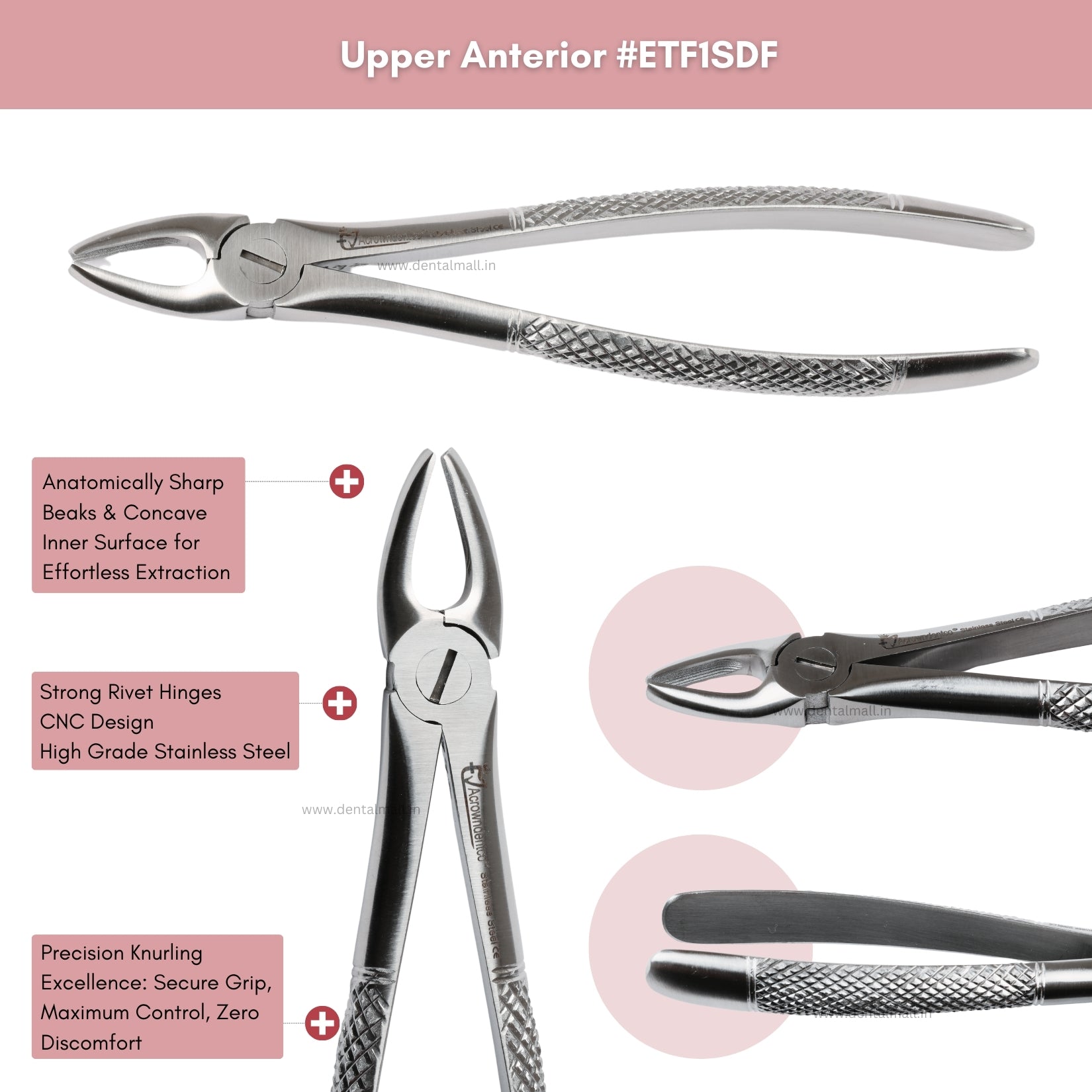 Extraction Tooth Forceps Kit – Standard English Pattern, Dull Finish, Set of 14 Pcs #ETFK14SDF