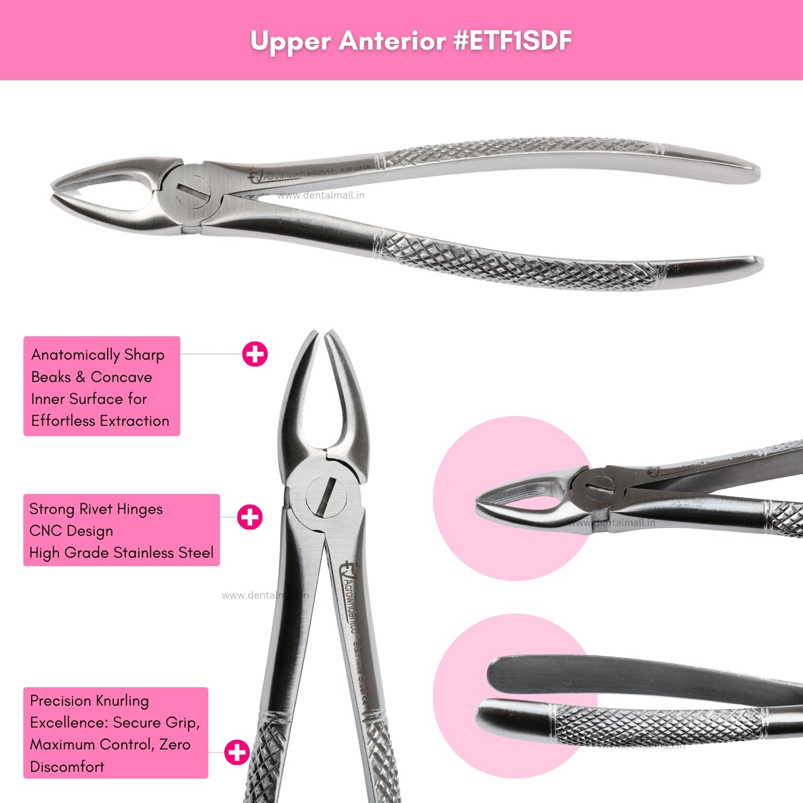 Extraction Tooth Forceps Kit – Standard-English Pattern Dull Finish, Set of 12 Pcs #ETFK12SDF