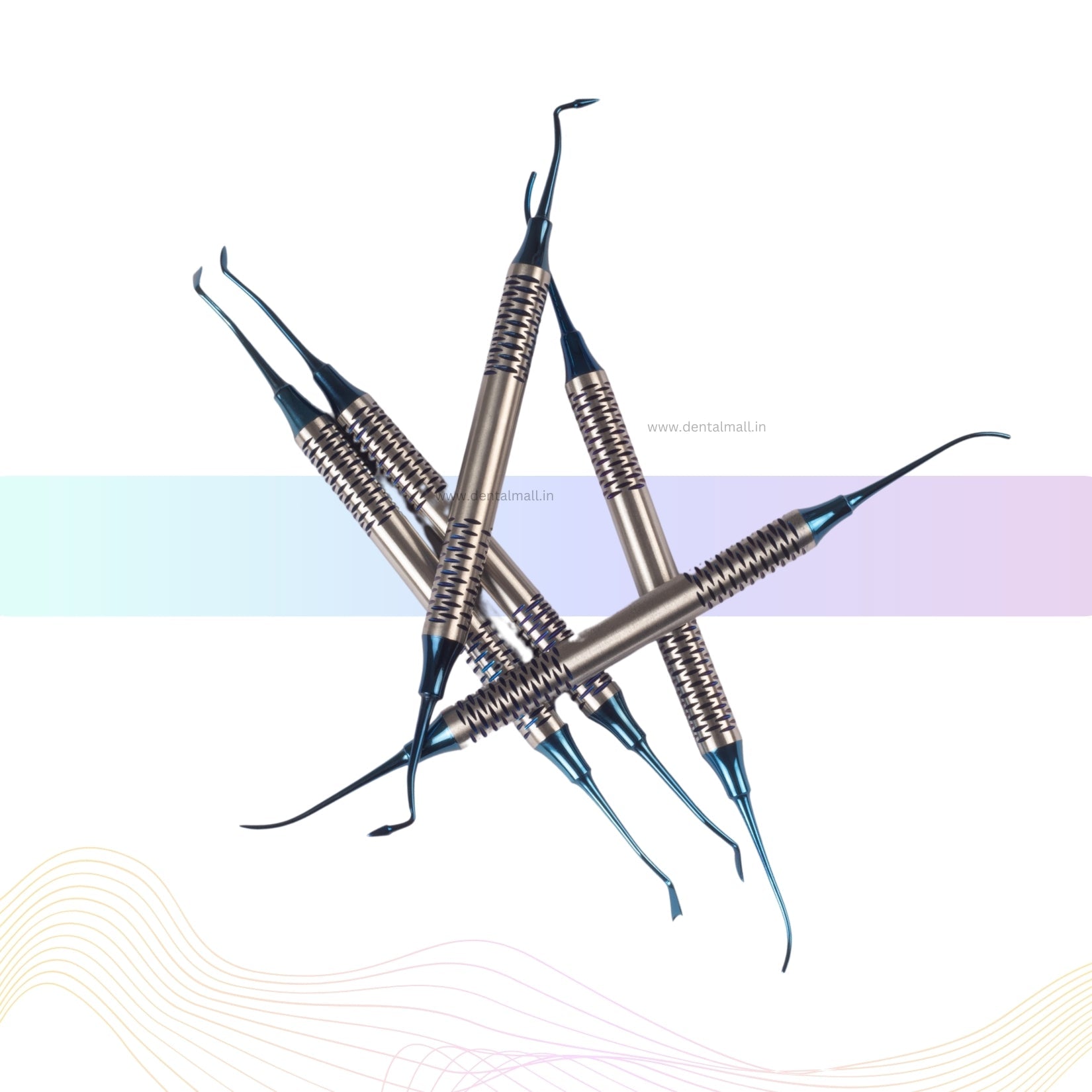 P.K. Thomas Modelling (PKT Carving) Instruments – Blue TiN Coated Premium Hollow Handle Set Of 5 Pcs #PKTK5BCH