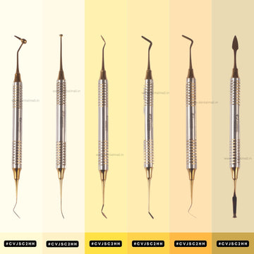 Composite Filling Instrument Gold TiN Coated Set Of 6 Pcs #CFITCGK6CH