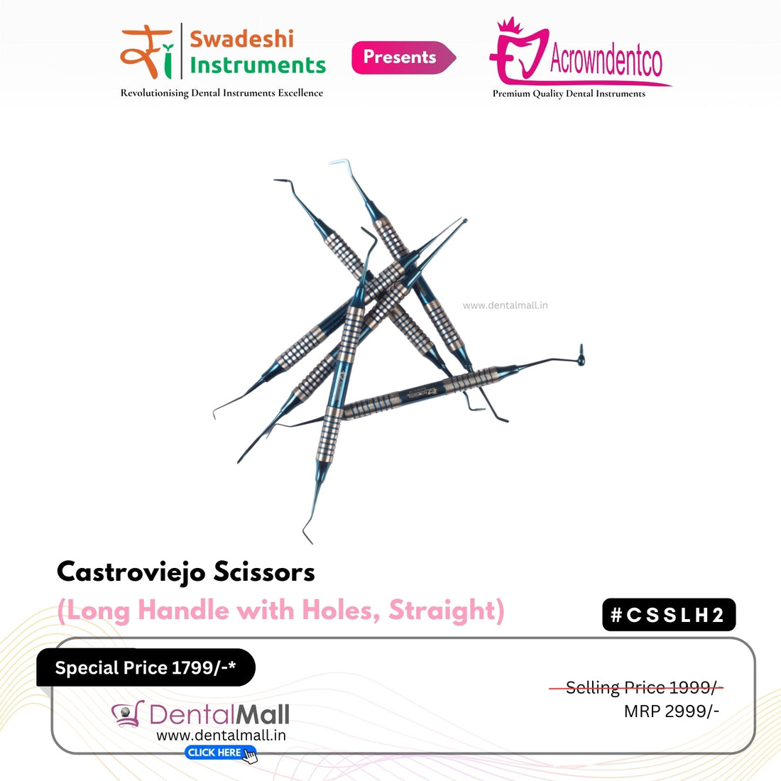 Composite Filling Instrument Blue TiN Coated Cut Handle Pattern Set Of 6 #CFITCBK6CH