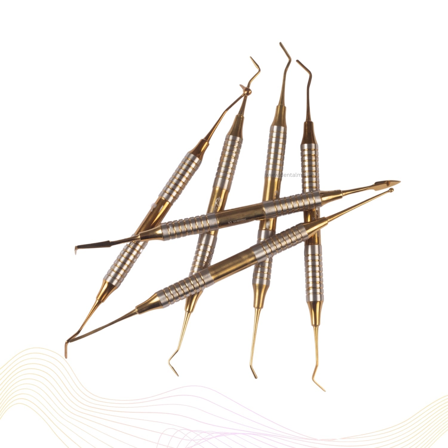 Composite Filling Instrument Gold TiN Coated Set Of 6 Pcs #CFITCGK6RH