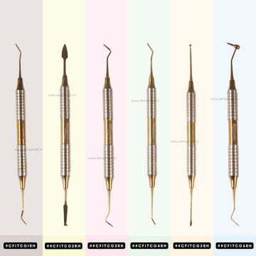 Composite Filling Instrument Gold TiN Coated Set Of 6 Pcs #CFITCGK6RH