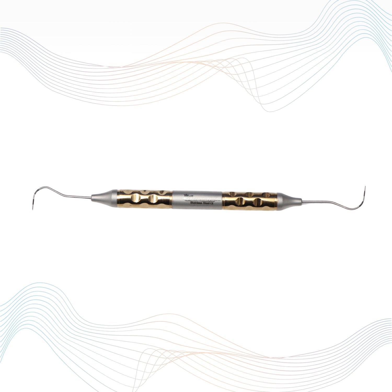 Naber’s Probe Double End Color Coded Tip Anatomic Handle Gold TiN Coated #NPAHG