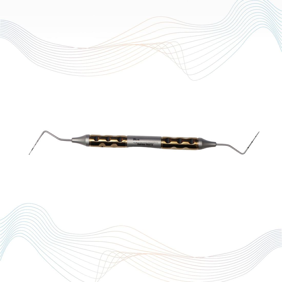 Naber’s Probe Double End Color Coded Tip Anatomic Handle Gold TiN Coated #NPAHG