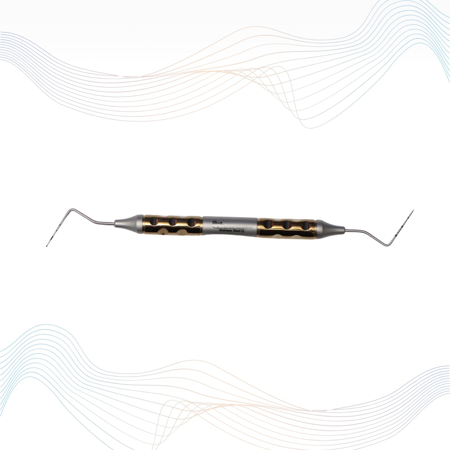 Naber’s Probe Double End Color Coded Tip Anatomic Handle Gold TiN Coated #NPAHG