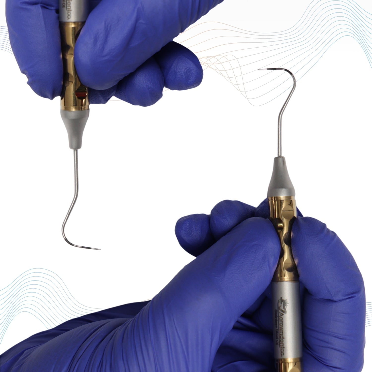 Naber’s Probe Double End Color Coded Tip Anatomic Handle Gold TiN Coated #NPAHG