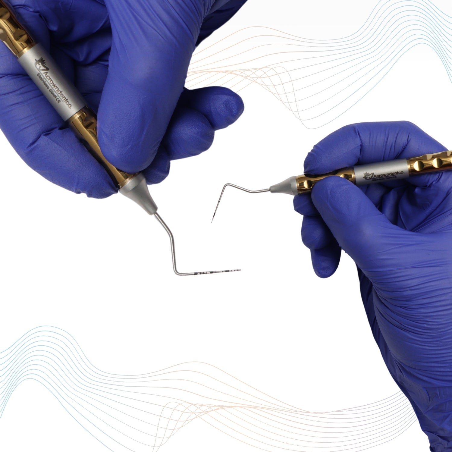 Naber’s Probe Double End Color Coded Tip Anatomic Handle Gold TiN Coated #NPAHG