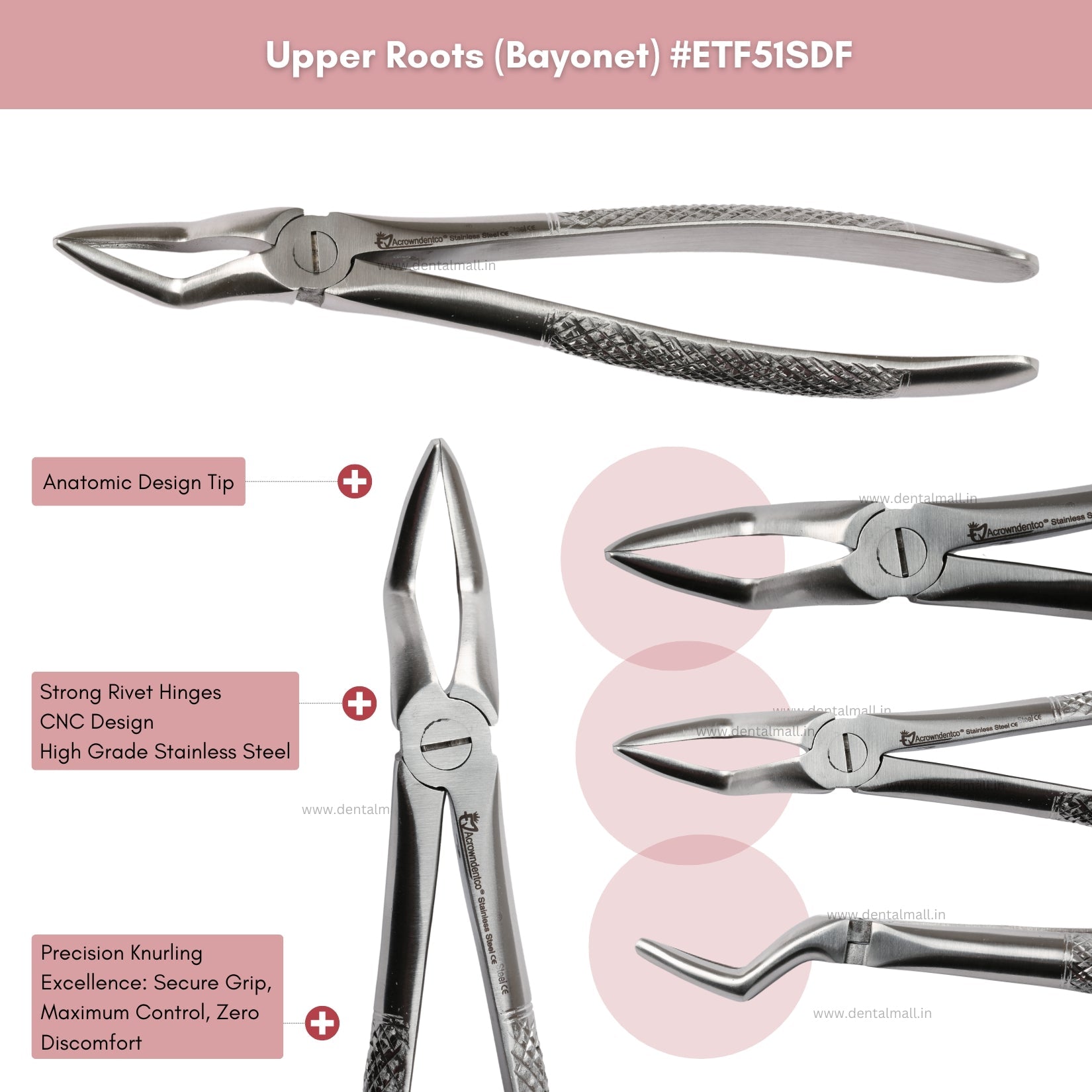 Extraction Tooth Forceps Kit – Standard English Pattern, Dull Finish, Set of 14 Pcs #ETFK14SDF