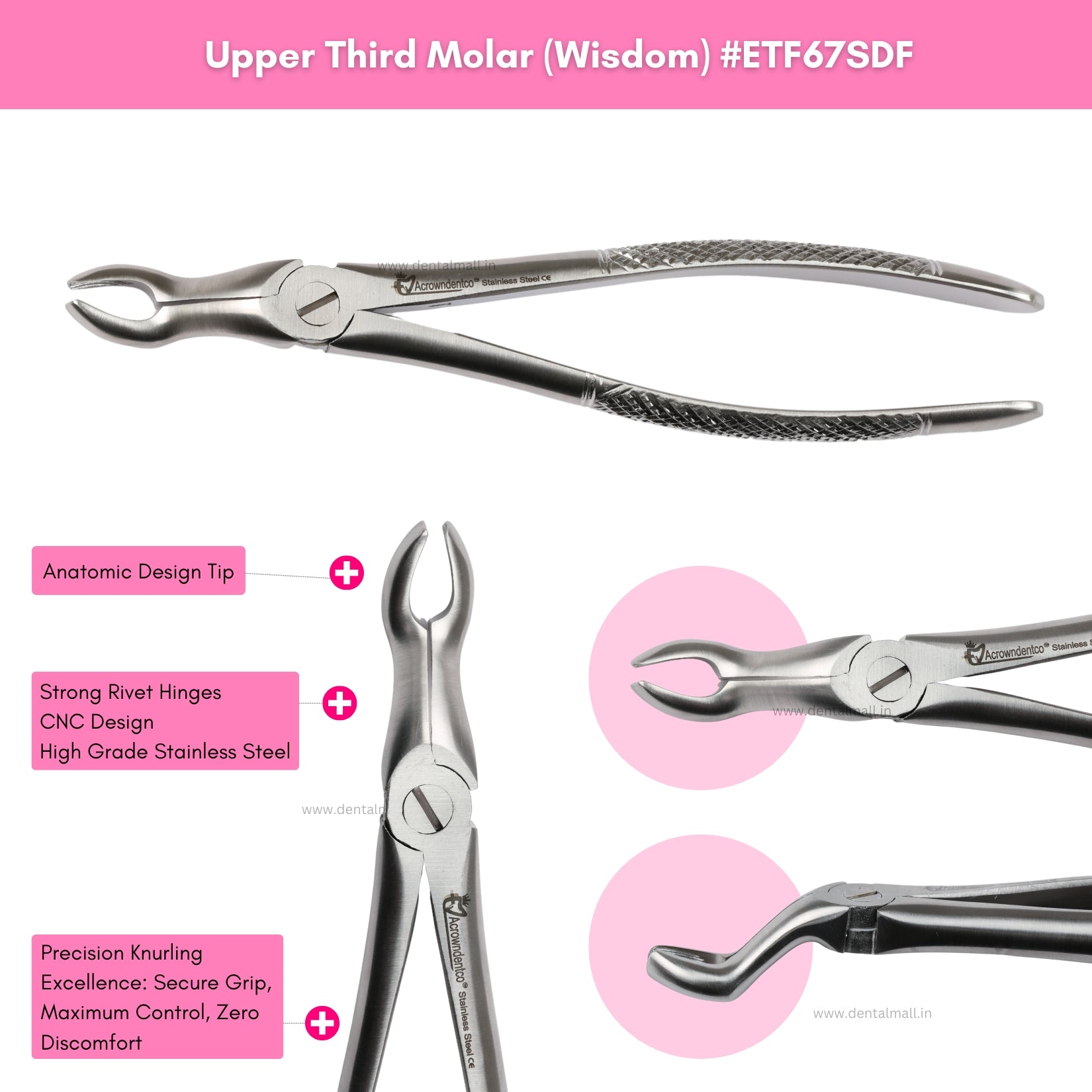 Extraction Tooth Forceps Kit – Standard-English Pattern Dull Finish, Set of 12 Pcs #ETFK12SDF