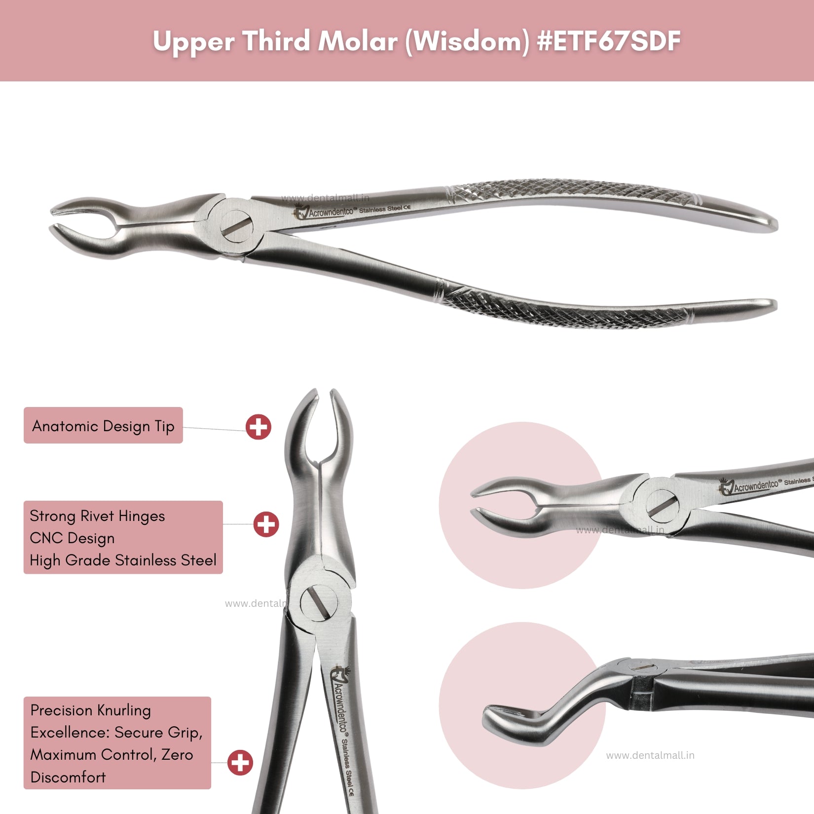 Extraction Tooth Forceps Kit – Standard English Pattern, Dull Finish, Set of 14 Pcs #ETFK14SDF