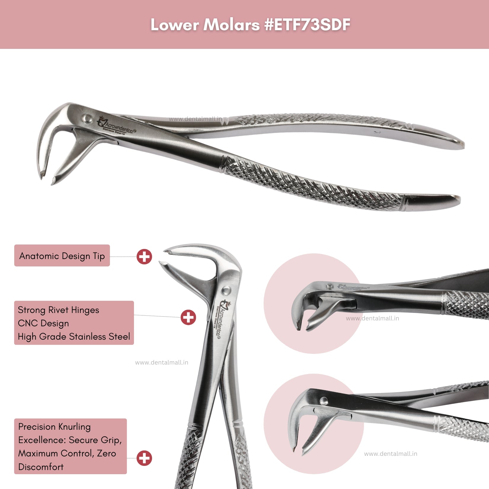 Extraction Tooth Forceps Kit – Standard English Pattern, Dull Finish, Set of 14 Pcs #ETFK14SDF