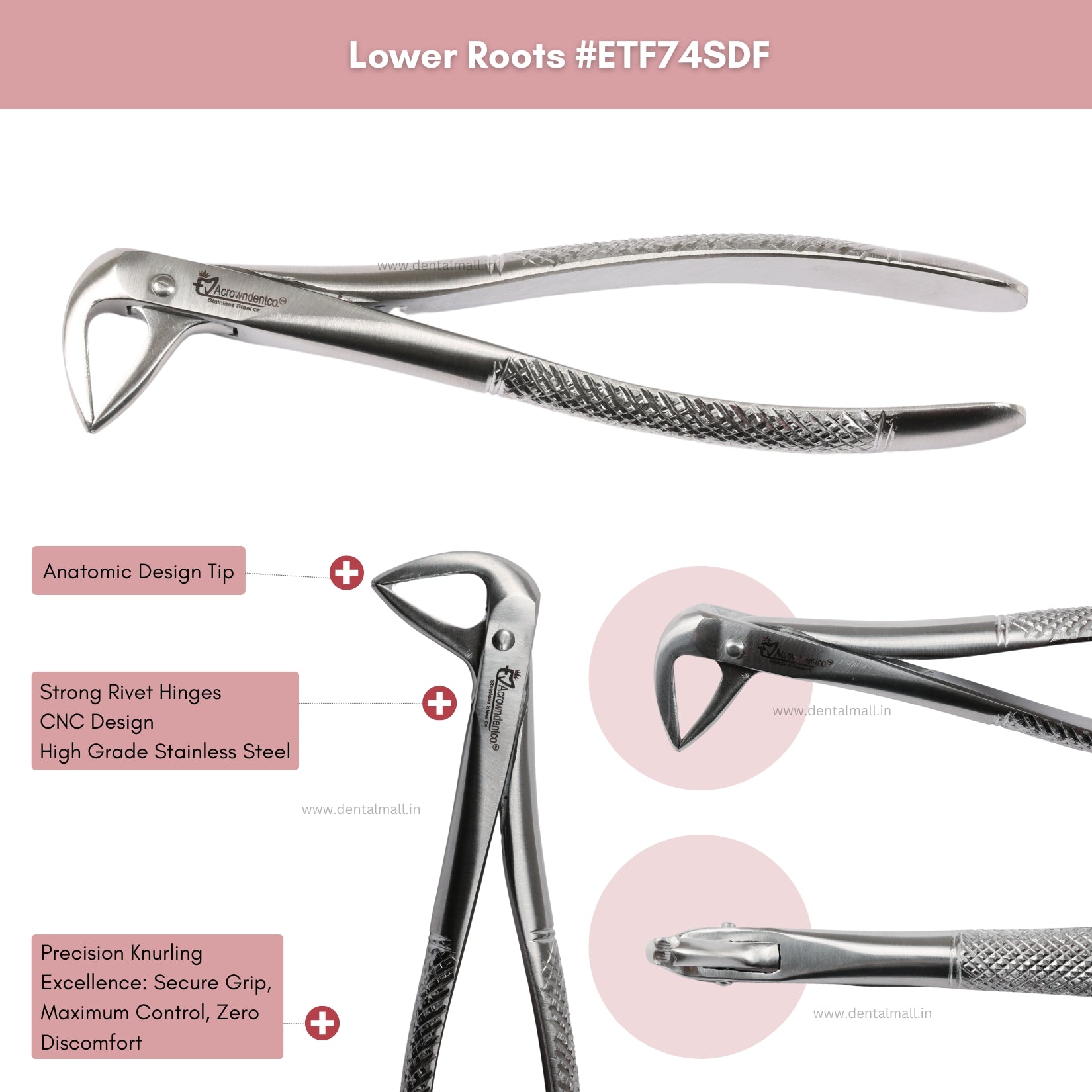 Extraction Tooth Forceps Kit – Standard English Pattern, Dull Finish, Set of 14 Pcs #ETFK14SDF