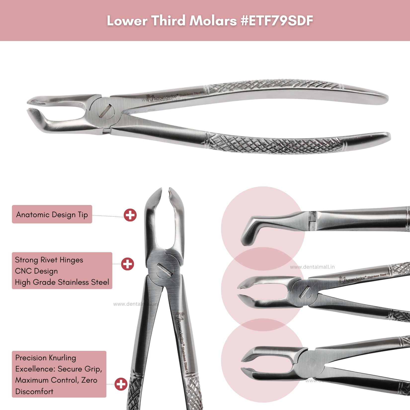 Extraction Tooth Forceps Kit – Standard English Pattern, Dull Finish, Set of 14 Pcs #ETFK14SDF