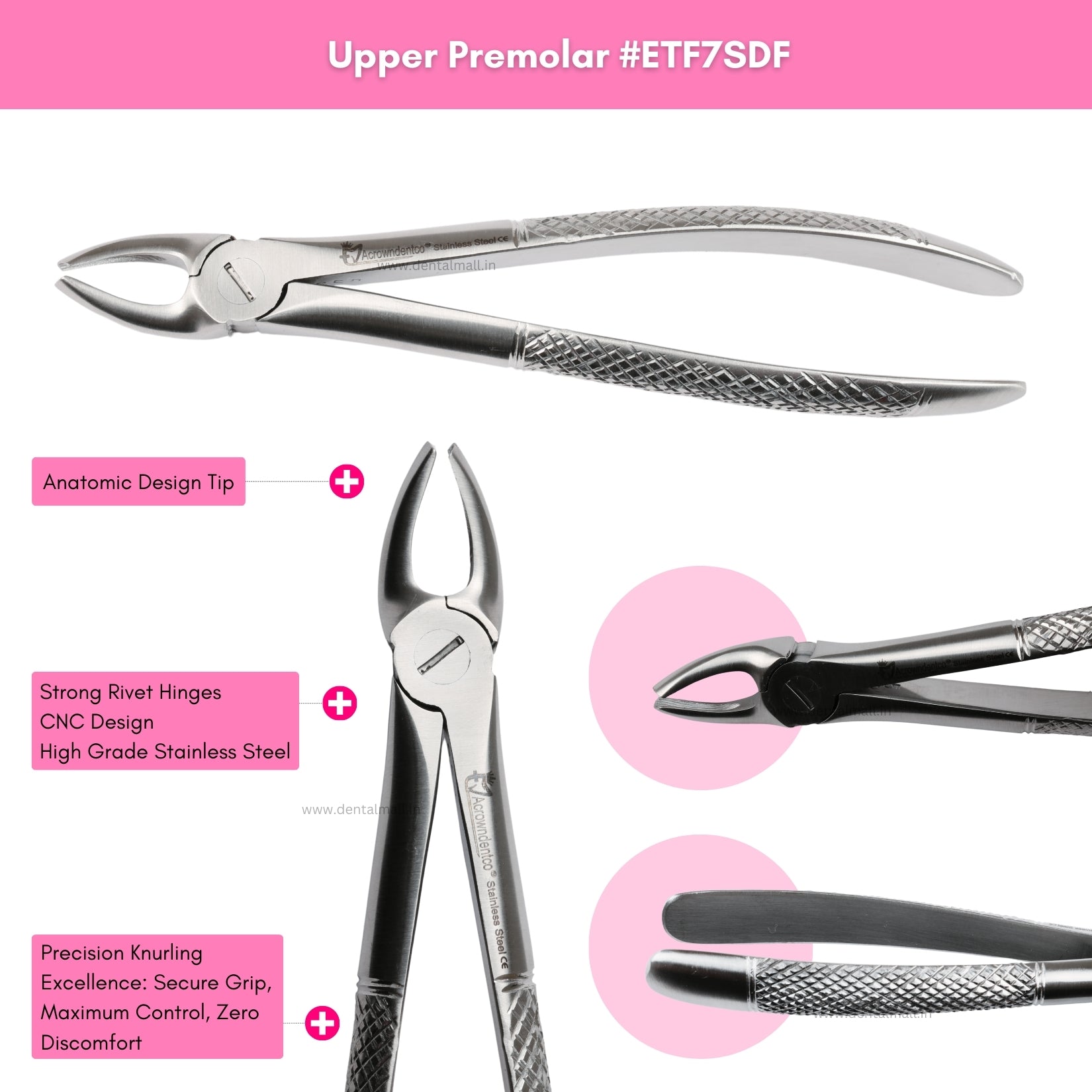 Extraction Tooth Forceps Kit – Standard-English Pattern Dull Finish, Set of 12 Pcs #ETFK12SDF