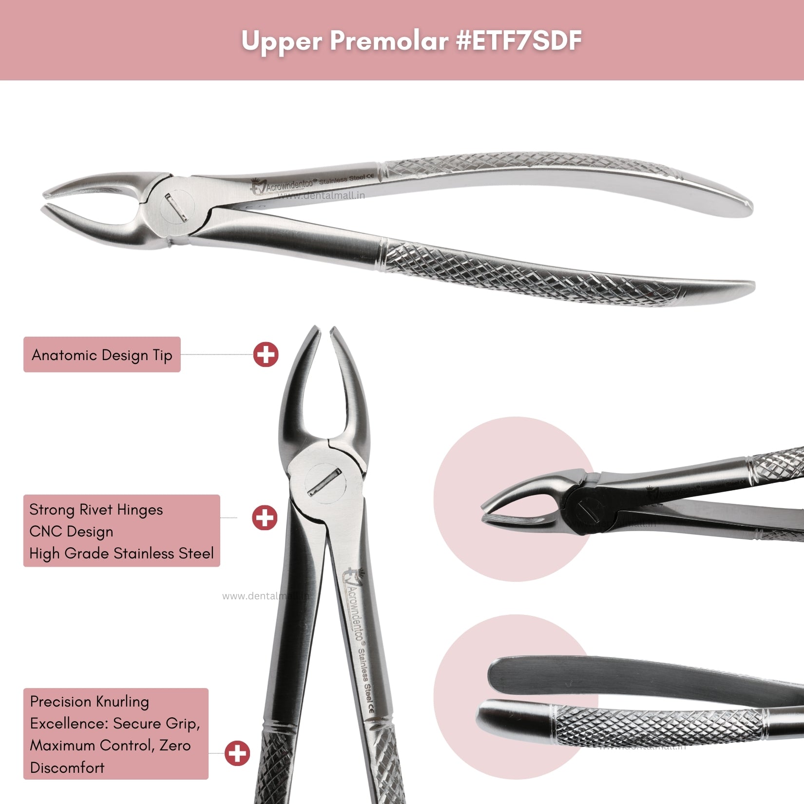 Extraction Tooth Forceps Kit – Standard English Pattern, Dull Finish, Set of 14 Pcs #ETFK14SDF