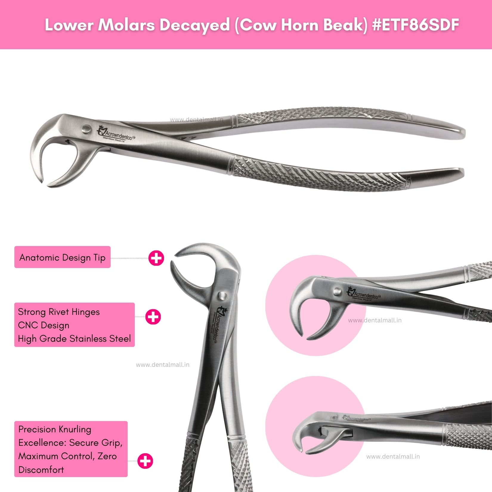 Extraction Tooth Forceps Kit – Standard-English Pattern Dull Finish, Set of 12 Pcs #ETFK12SDF