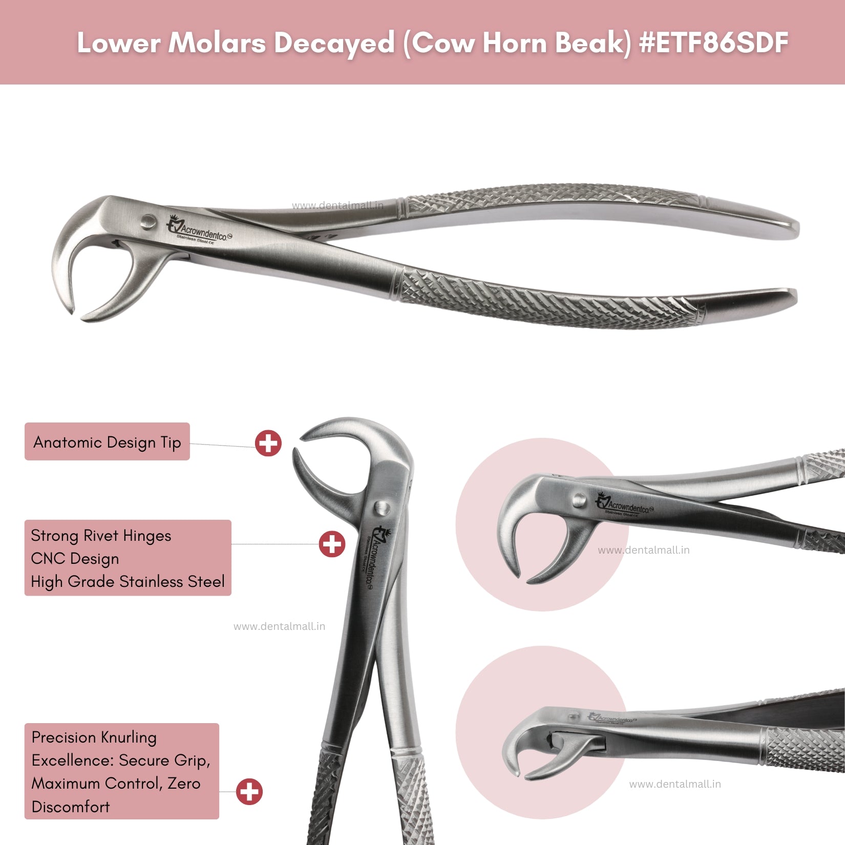 Extraction Tooth Forceps Kit – Standard English Pattern, Dull Finish, Set of 14 Pcs #ETFK14SDF