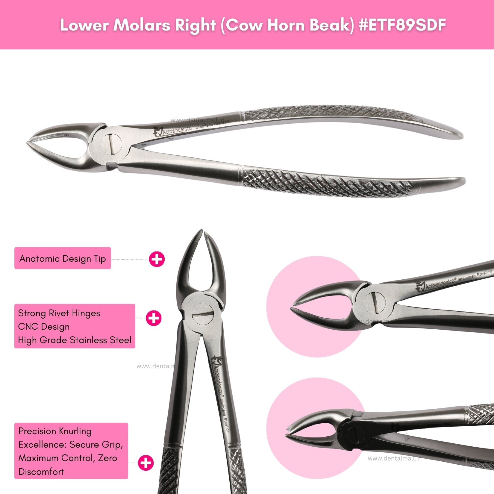 Extraction Tooth Forceps Kit – Standard-English Pattern Dull Finish, Set of 12 Pcs #ETFK12SDF
