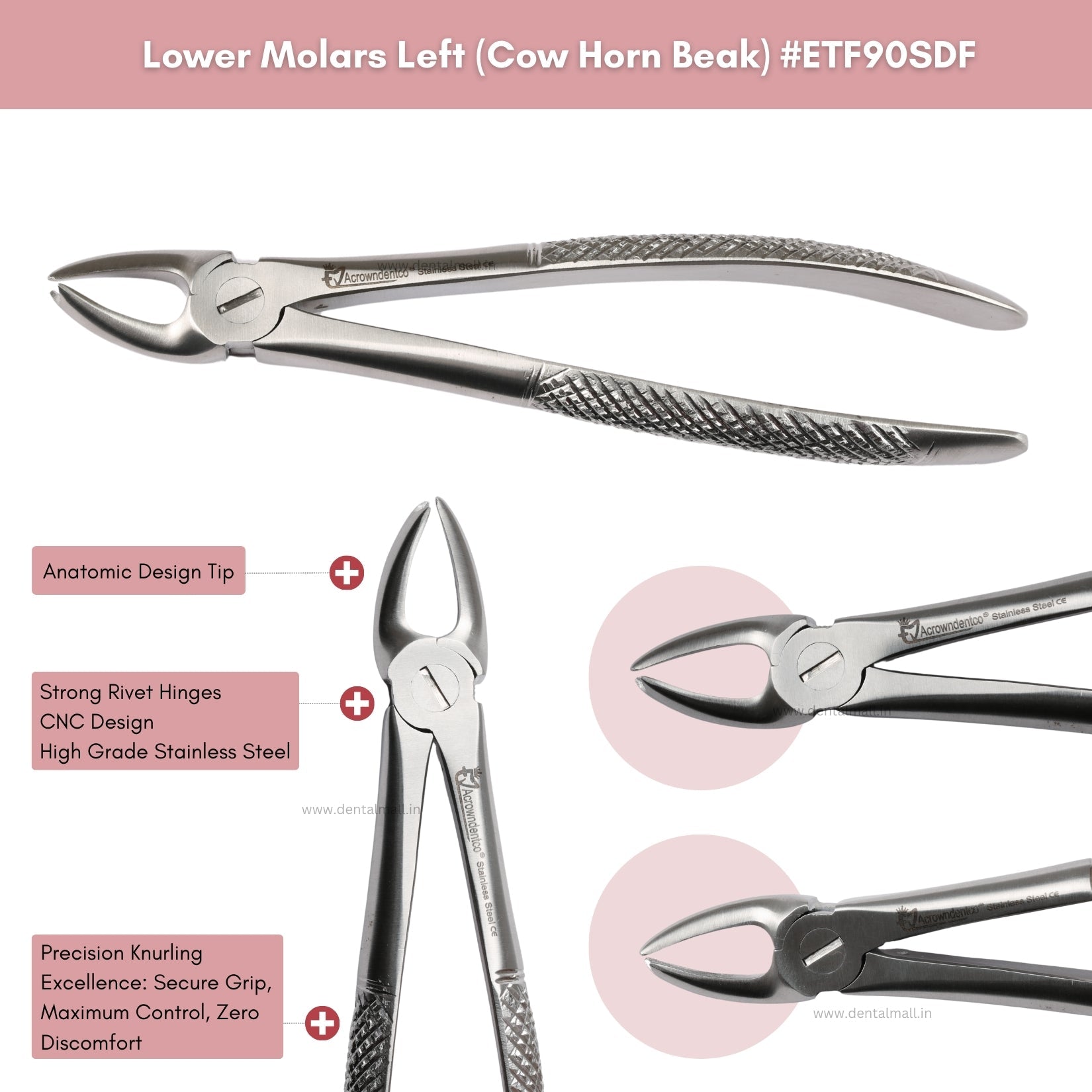 Extraction Tooth Forceps Kit – Standard English Pattern, Dull Finish, Set of 14 Pcs #ETFK14SDF