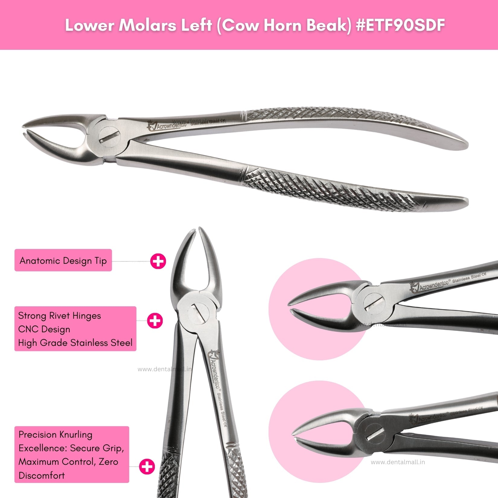 Extraction Tooth Forceps Kit – Standard-English Pattern Dull Finish, Set of 12 Pcs #ETFK12SDF