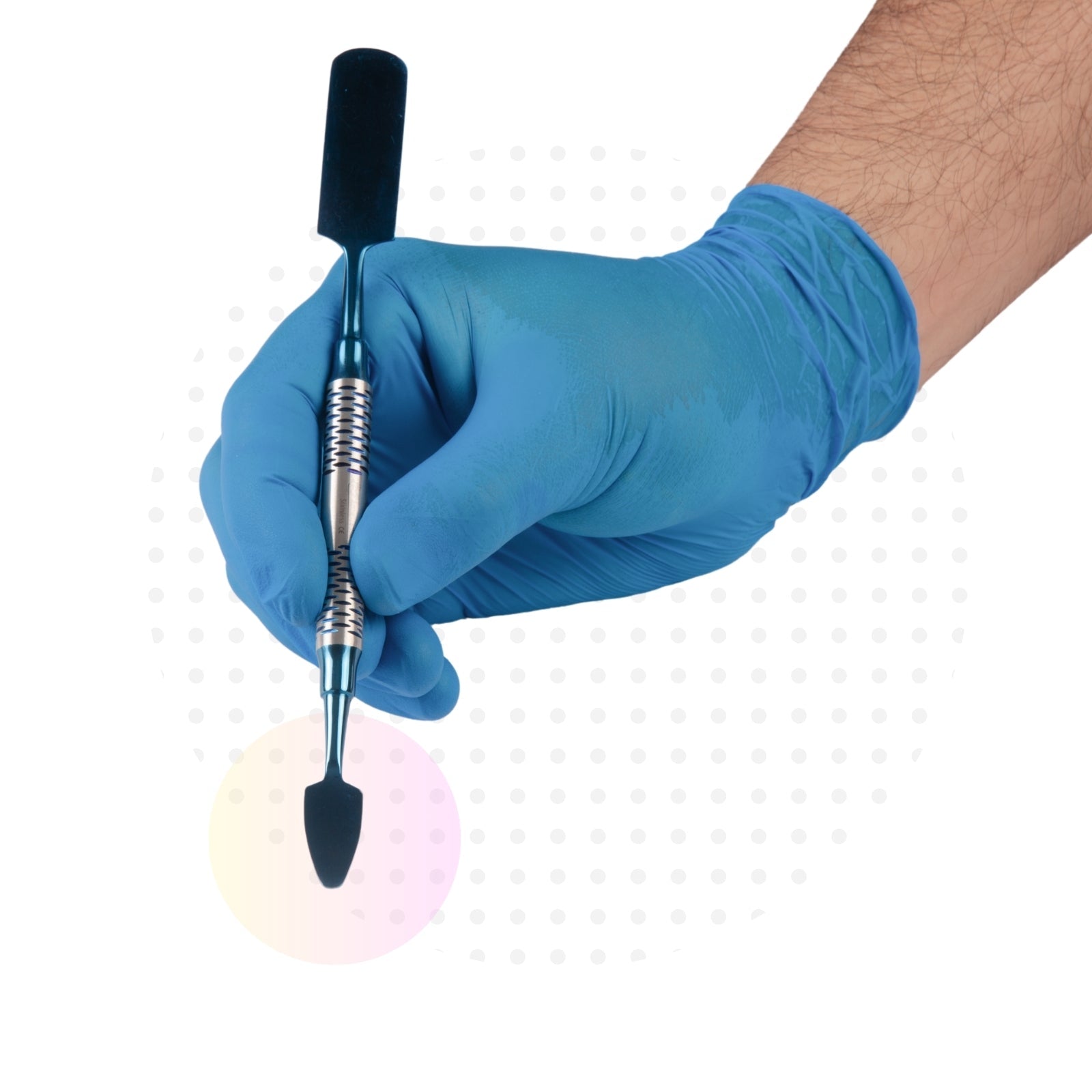 Mixing and Bone Collector Spatula Blue DLC Coated #BMS