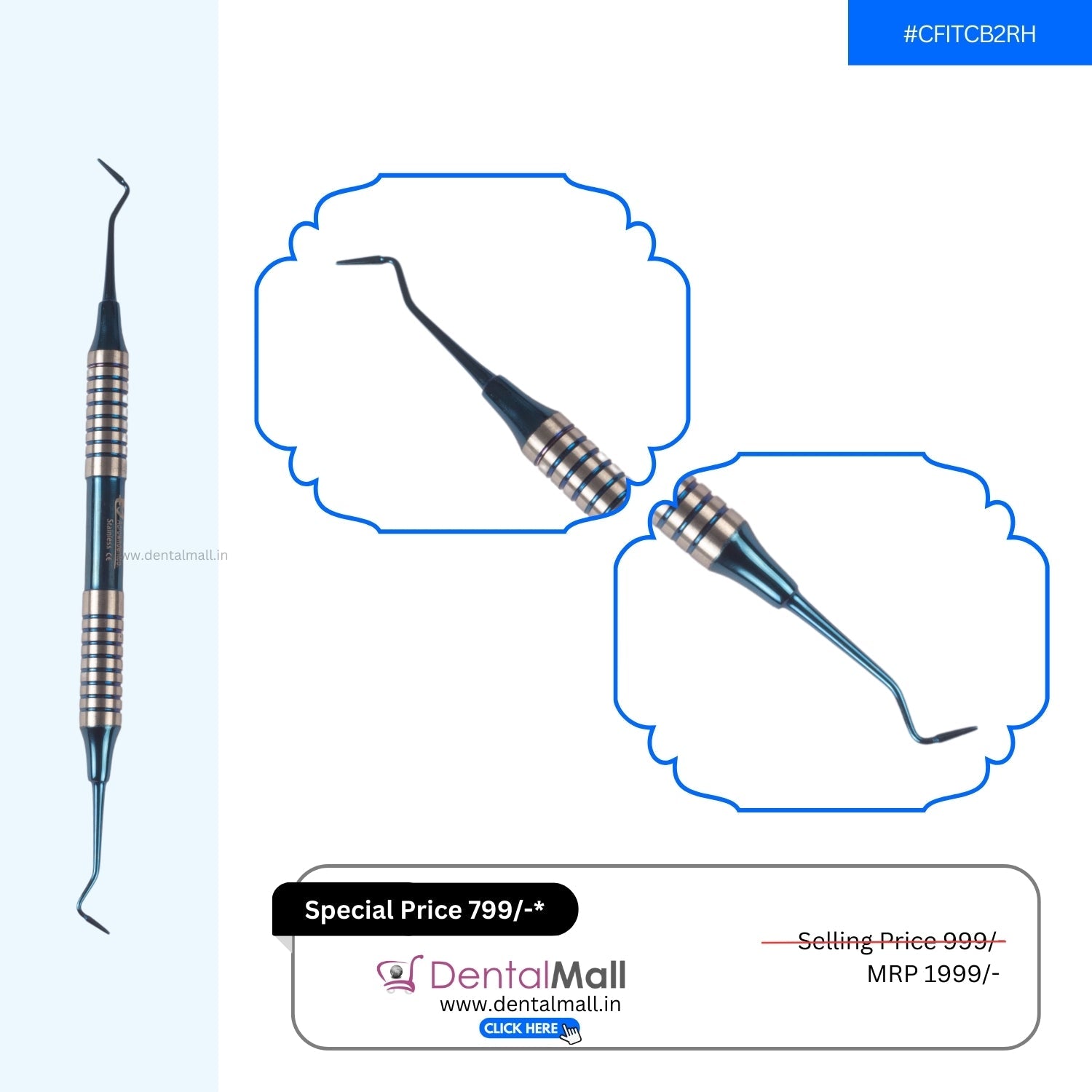 Composite Filling Instrument Blue TiN Coated Set Of 6 Pcs #CFITCBK6RH