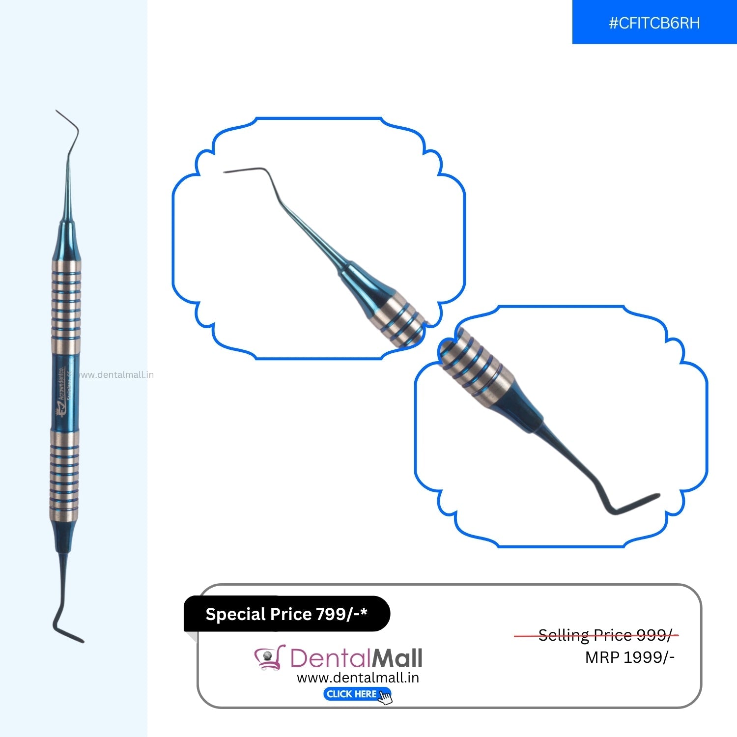 Composite Filling Instrument Blue TiN Coated Set Of 6 Pcs #CFITCBK6RH