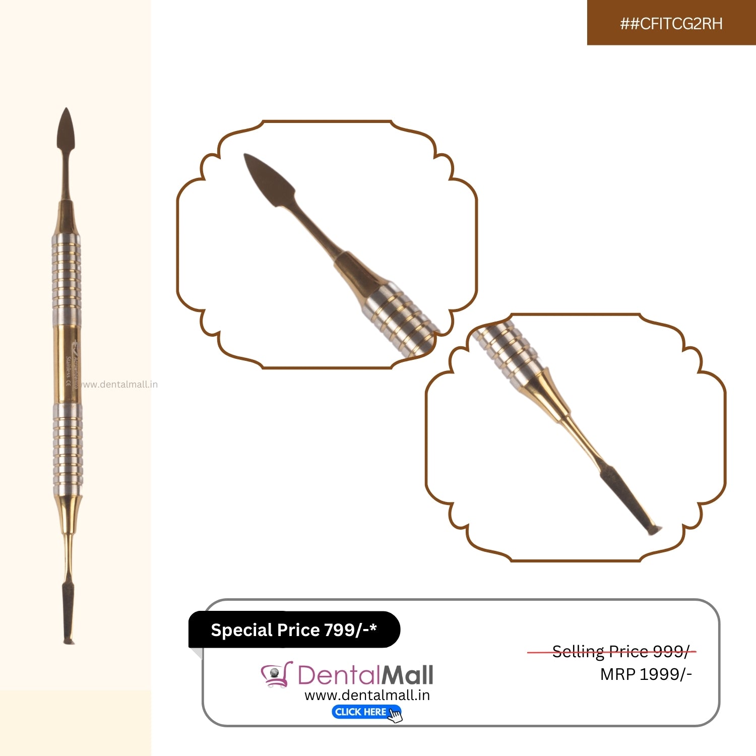 Composite Filling Instrument Gold TiN Coated Set Of 6 Pcs #CFITCGK6RH