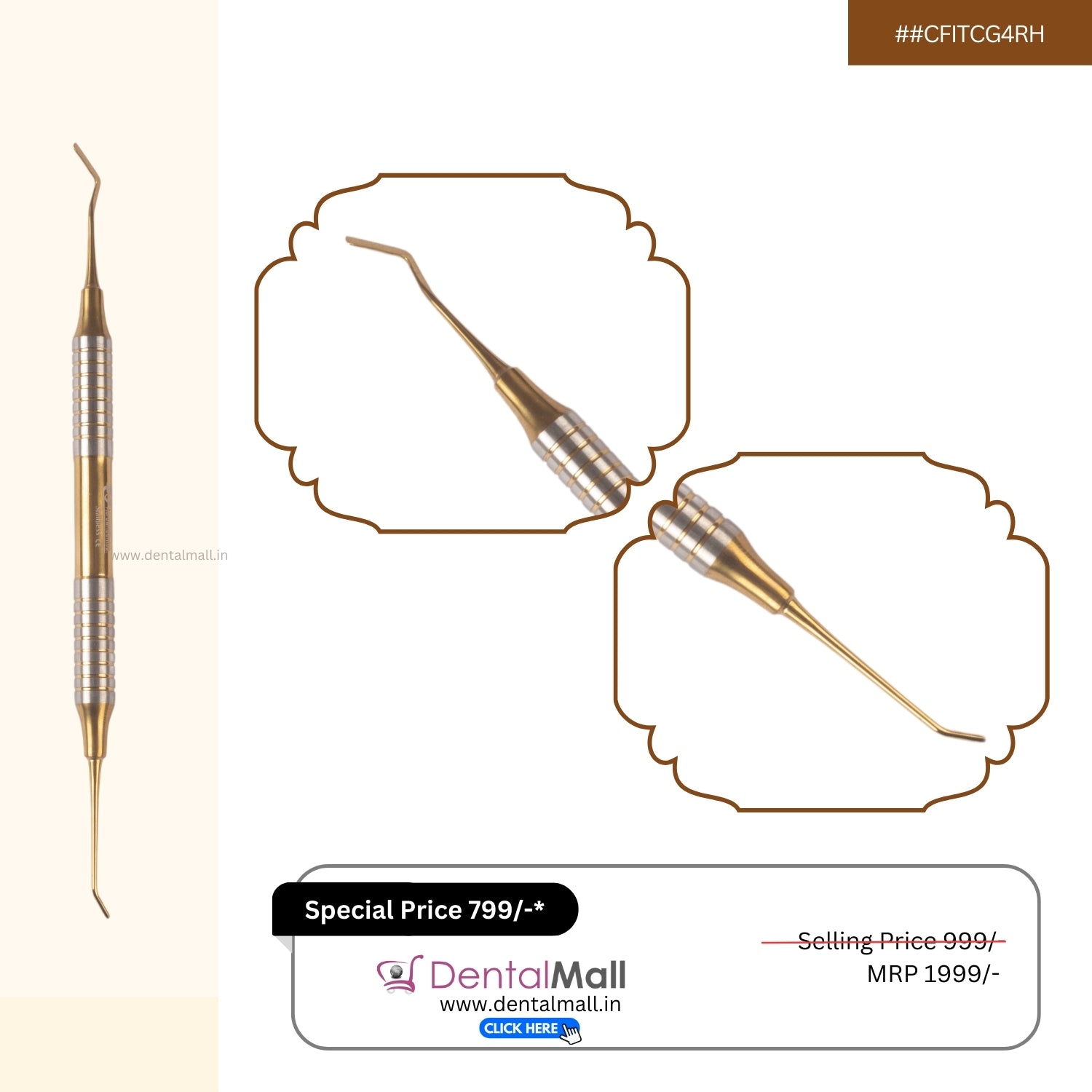 Composite Filling Instrument Gold TiN Coated Set Of 6 Pcs #CFITCGK6RH