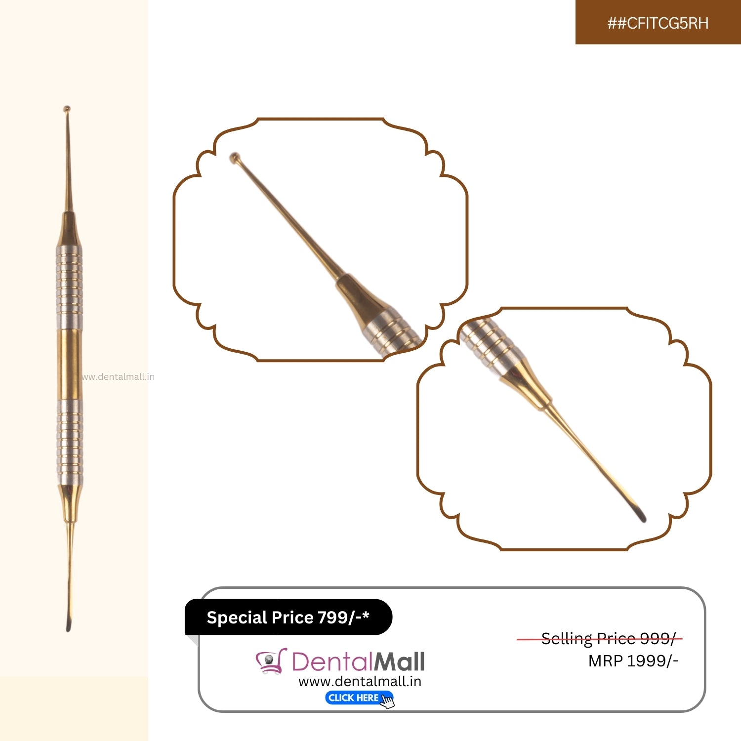 Composite Filling Instrument Gold TiN Coated Set Of 6 Pcs #CFITCGK6RH