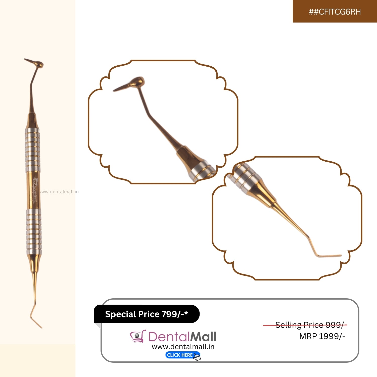 Composite Filling Instrument Gold TiN Coated Set Of 6 Pcs #CFITCGK6RH