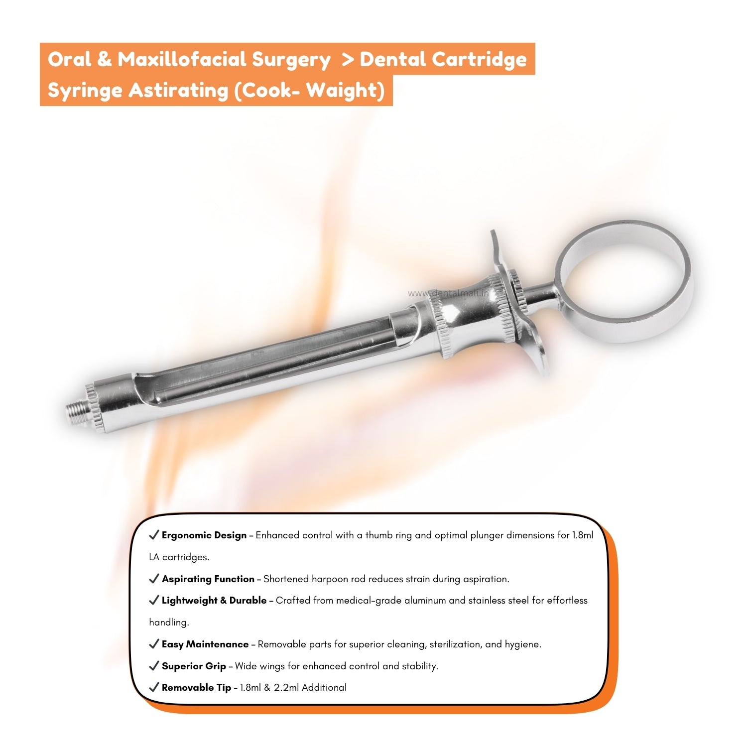 Dental Cartridge Syringe Astirating (Cook- Waight)