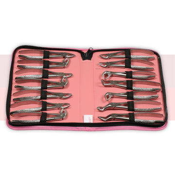 Extraction Tooth Forceps Kit – Standard English Pattern, Dull Finish, Set of 14 Pcs #ETFK14SDF