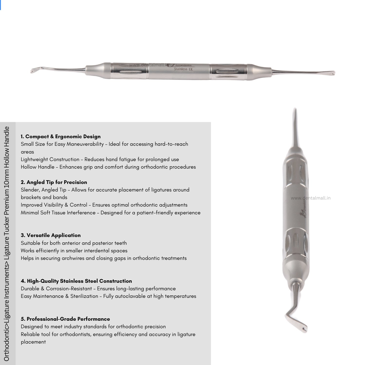 Ligature Instruments (Tucker #LILT1 and Director #LILD2) Premium Hollow Handle (10mm, 20g)
