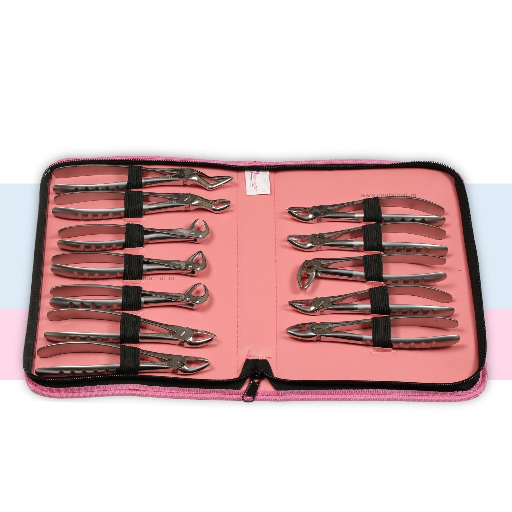 Extraction Tooth Forceps Kit - Premium Quality Finger Pattern with Cut Handle Matte Sandblasting Finish (Set of 12 Pcs) #ETFK12PSC