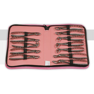 Extraction Tooth Forceps Kit – Premium Quality Finger Pattern with Holes Handle Matte Sandblasting, Set of 12 Pcs #ETFK12PSH